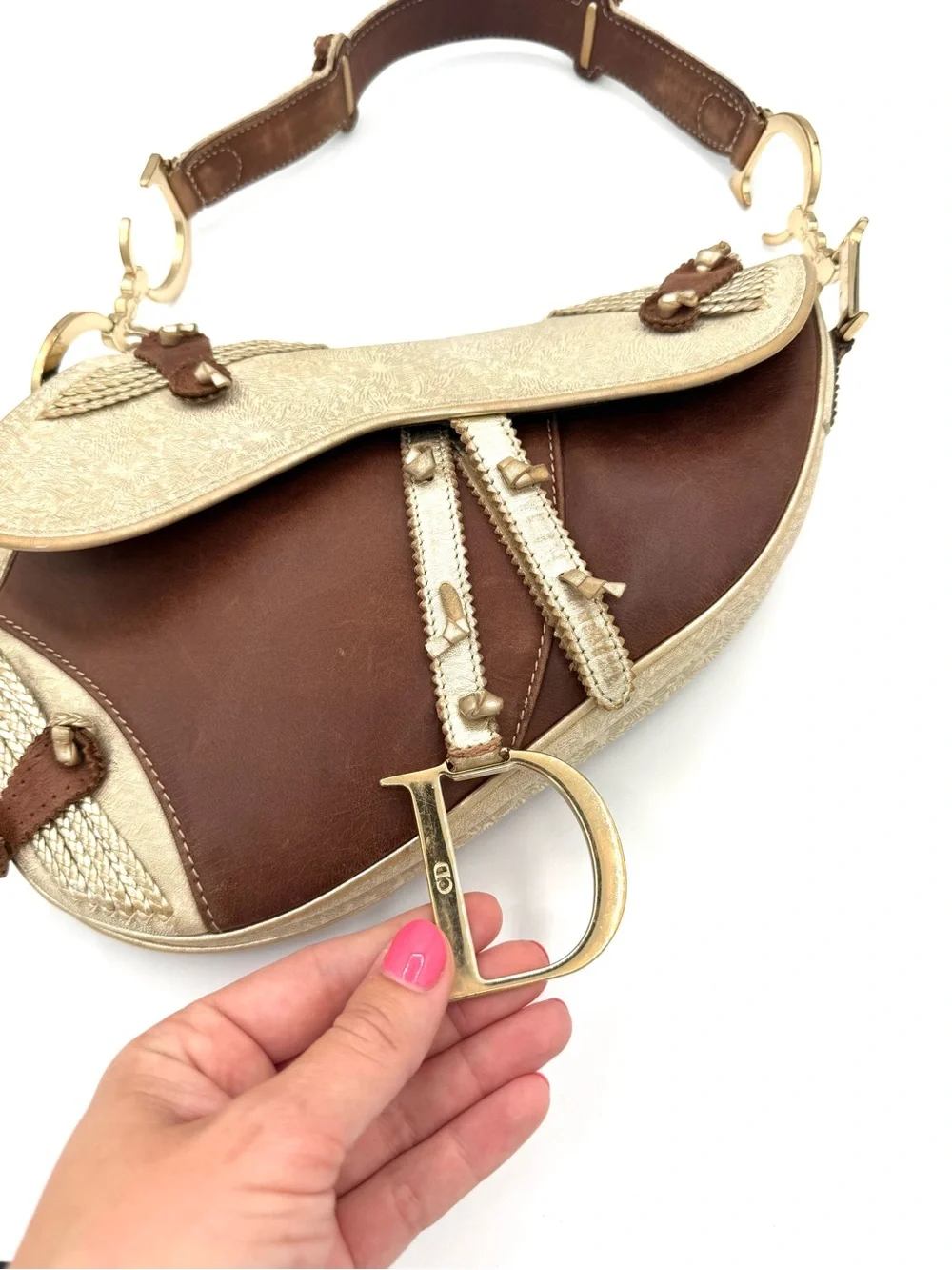 Dior Limited Edition Galliano Western Saddle Bag with 'D' Charm